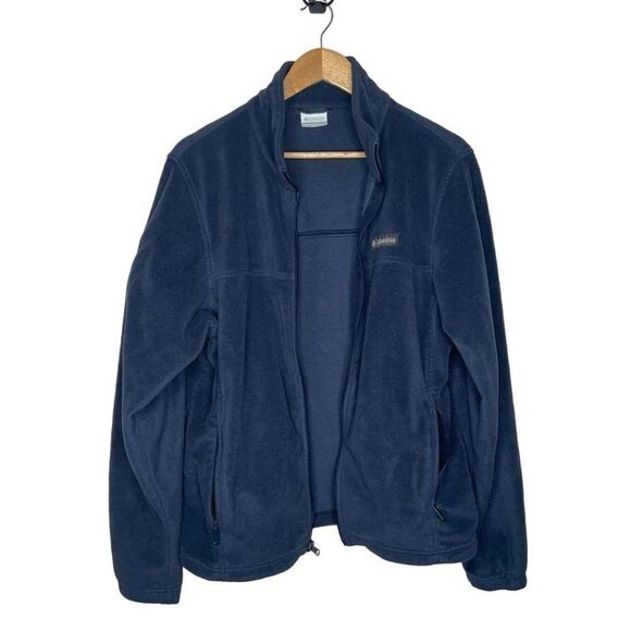 Columbia Navy Fleece Zip Up Jacket - Picture 1 of 8